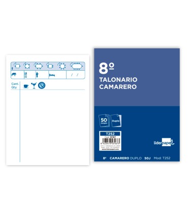 Talonario liderpapel camarero 8º original y copia t252 zig zag